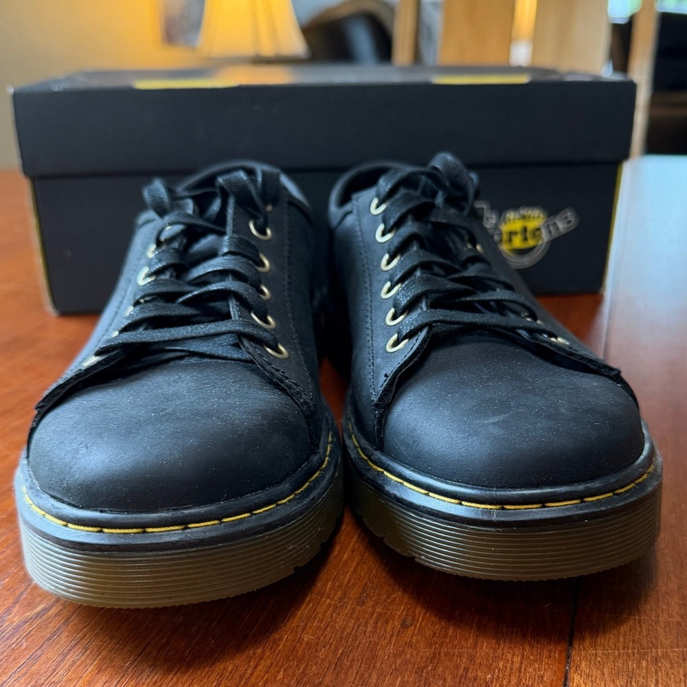 Dr. Martens Farrell Black Leather Low Top Lace Up Shoes AW004 M9 W10 Gorpcore - Picture 3 of 8
